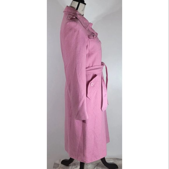 Atmosphere Pink Felt Trench Coat, Reversible, Women's Size 0-2 NWOT - Picture 3 of 8